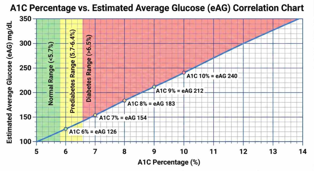 A1C to average blood sugar conversion chart for diabetes diagnosis