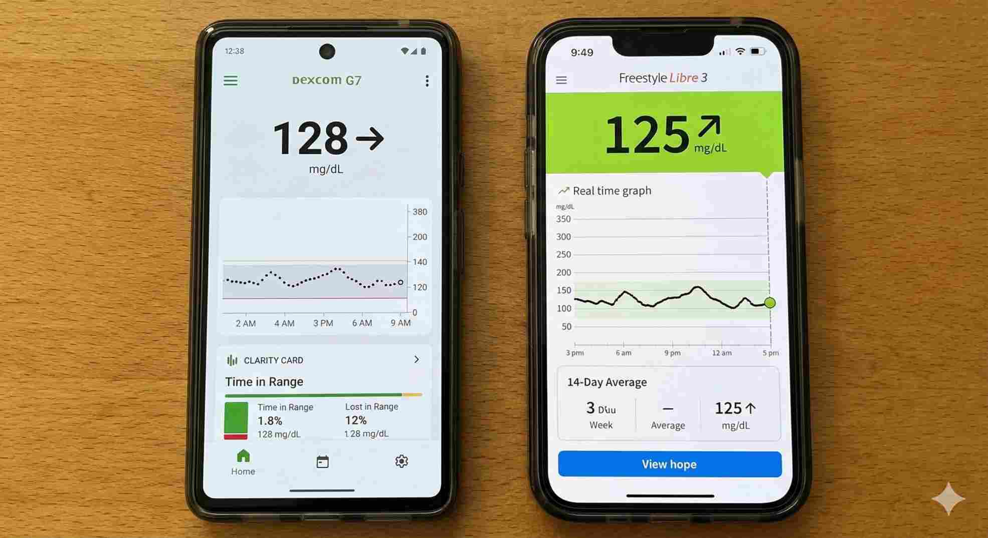 cgm app interface comparison dexcom g7 vs libre 3