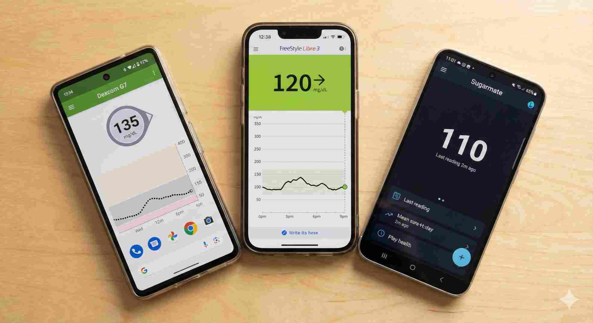 comparison of best cgm apps interface