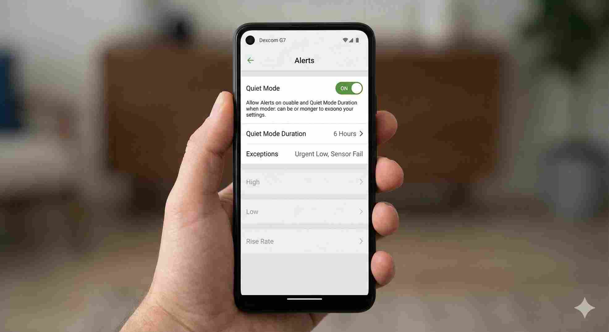 customizing alerts on dexcom g7 mobile app