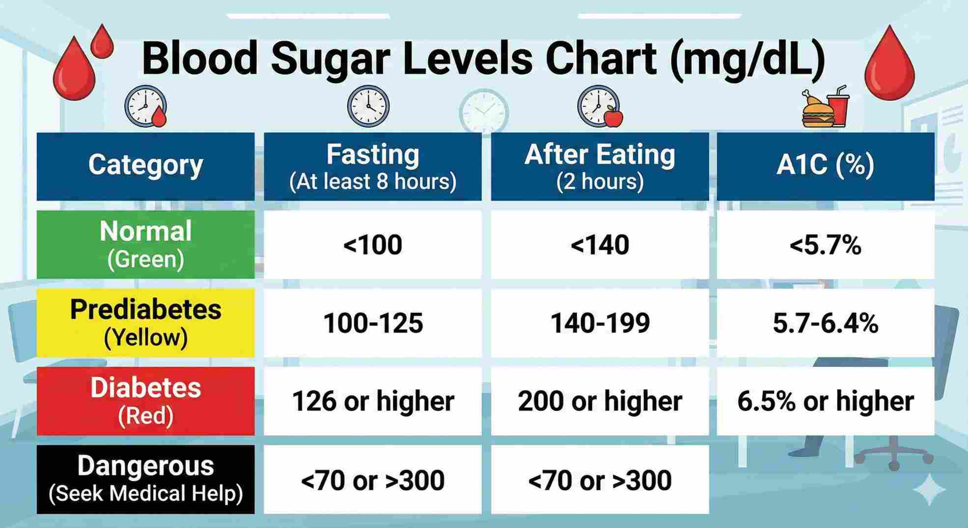 image of blood sugar chart