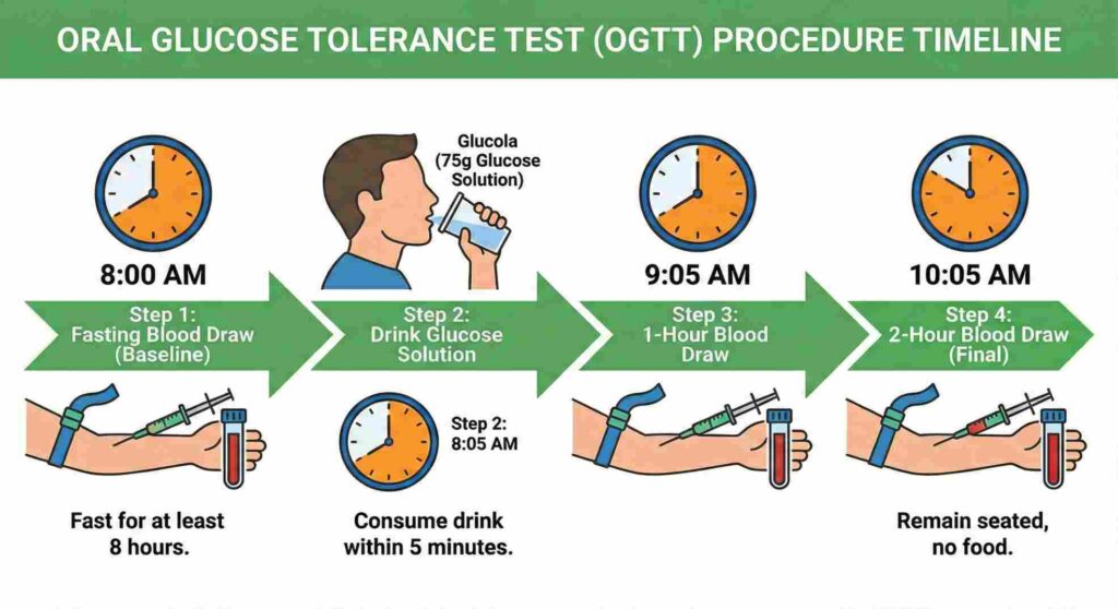 oral glucose tolerance test procedure timeline