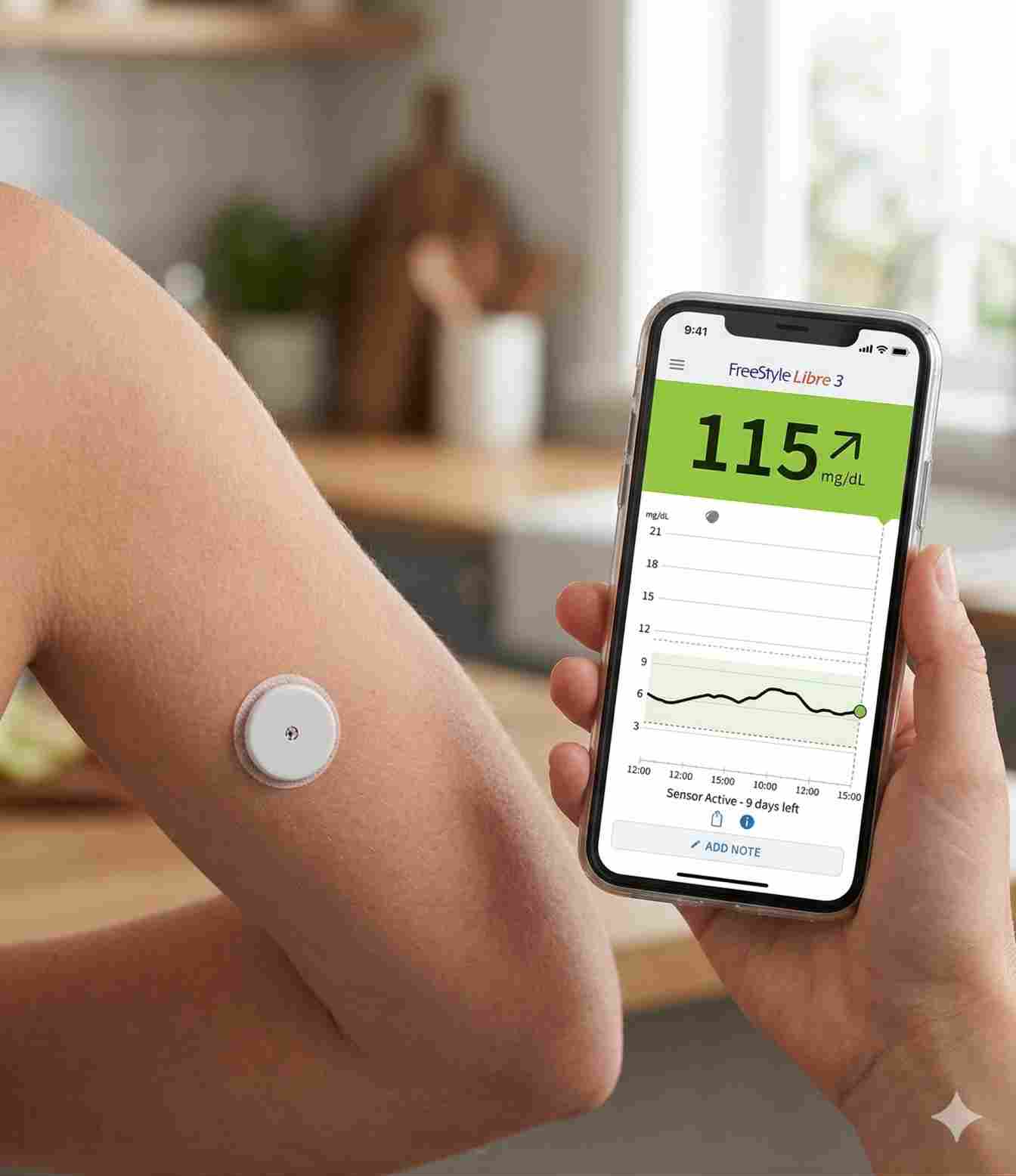 Person performing freestyle libre 3 troubleshooting with smartphone app.