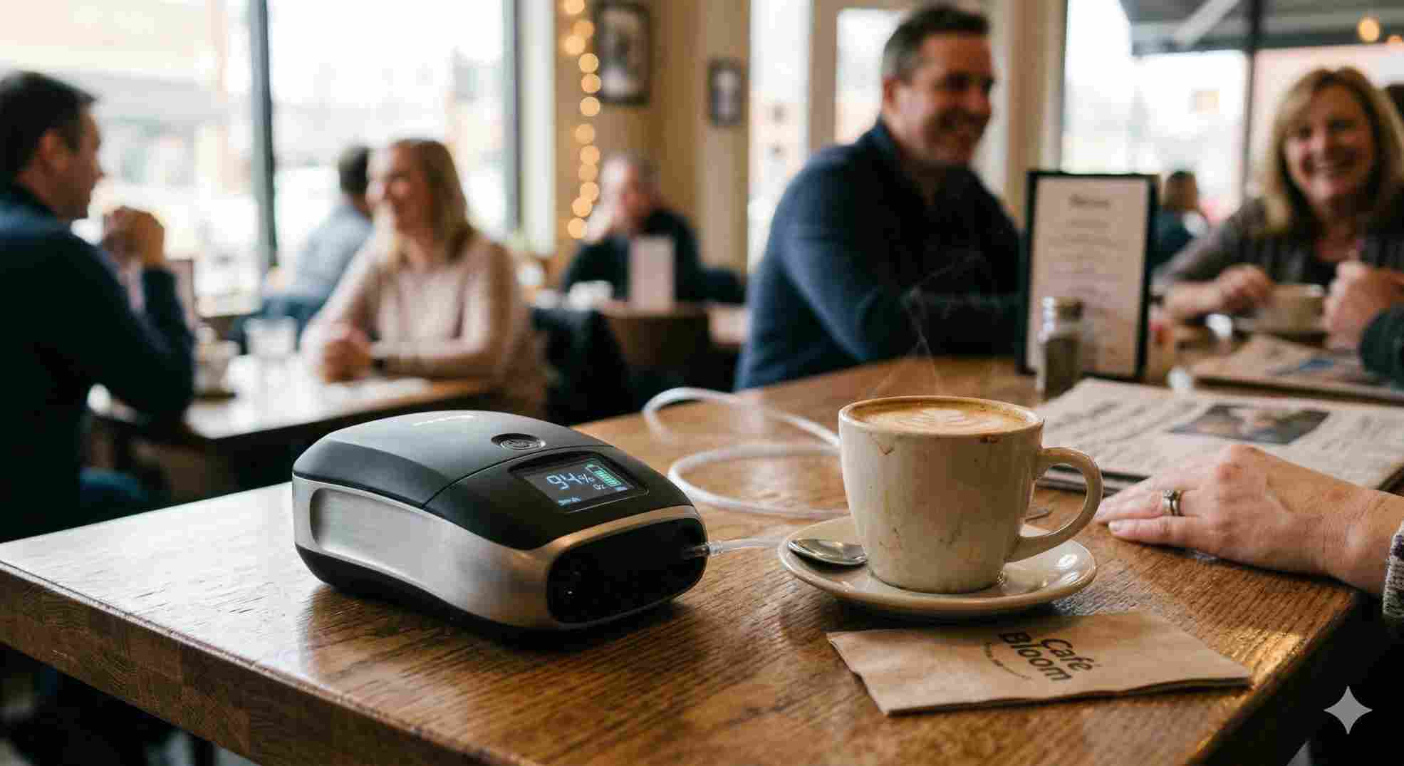 Portable oxygen equipment enabling a good freestyle lifestyle.