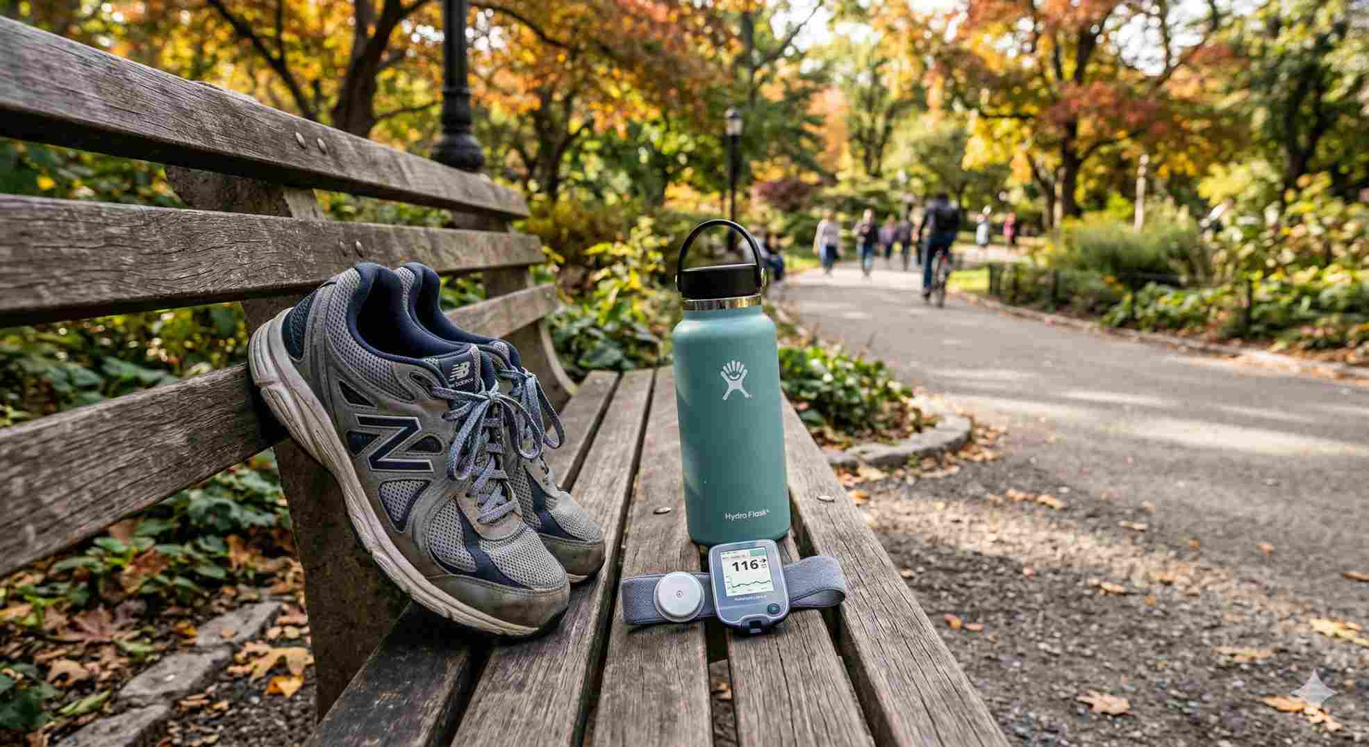 Walking shoes and a glucose monitor representing an active lifestyle to reach an hba1c goal