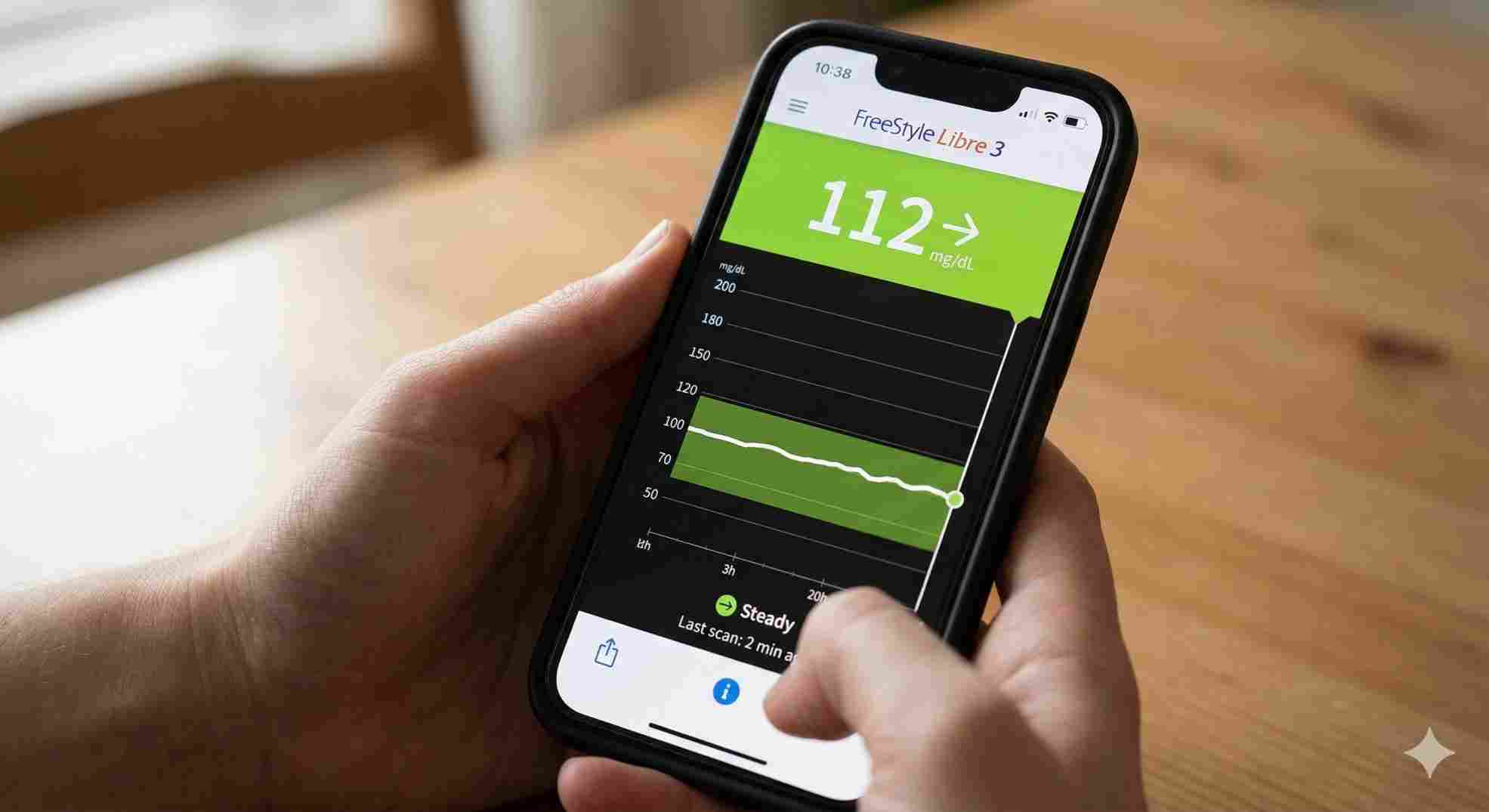 tracking blood sugar trends on a libre 3 glucose monitor app